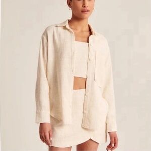 Abercrombie & Fitch tweed button down oversized